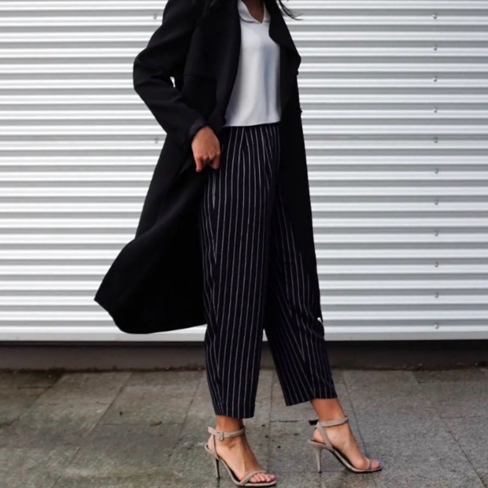 Aritzia Modesto navy pinstripe pant size 4